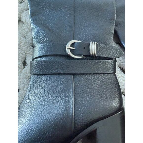 Dolce Vita Women's Black Leather Knee-High Boots Size 9 Buckle Detail - Picture 4 of 9